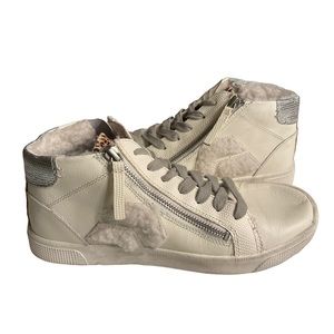 DOLCE VITA High Top Leopard & White Sneakers Size 8.5